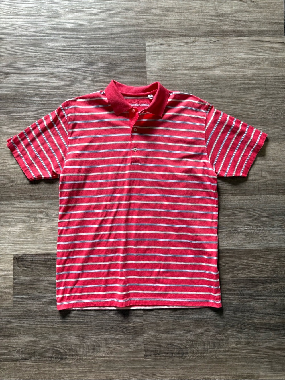 Ben Hogan Striped Performance Golf Polo - Coral - Size S (Fits Relaxed)